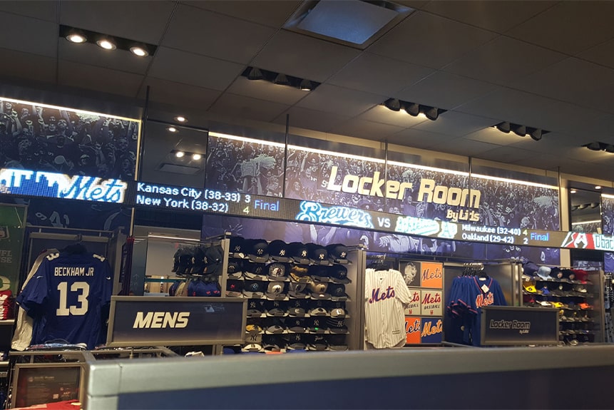 Sports Ticker at Lids in Macy's