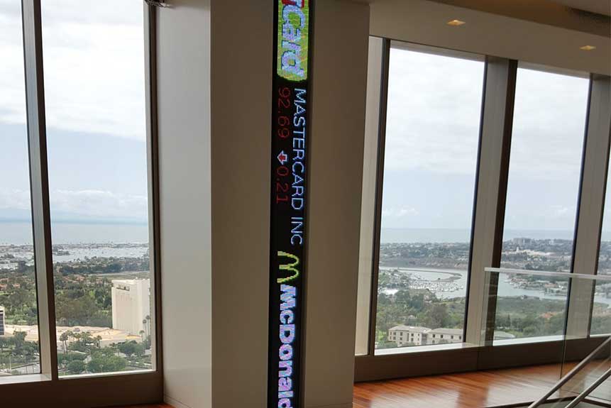 3 story vertical ticker at Pimco