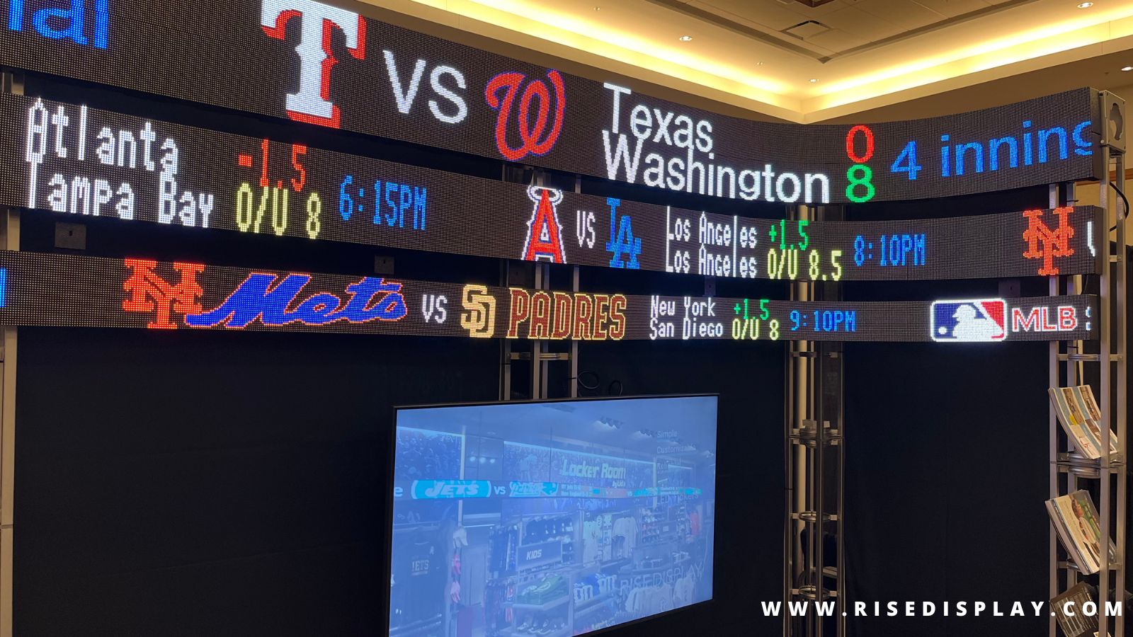 Rise 10ft booth with curved sports ticker