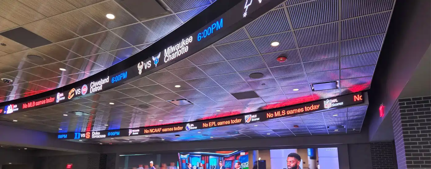 Rise Display LED sports tickers for businesses