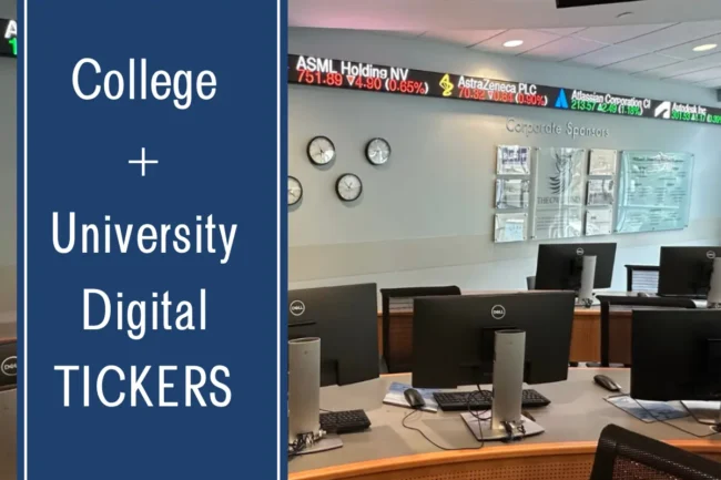 College and university Digital LED tickers by Rise Display.