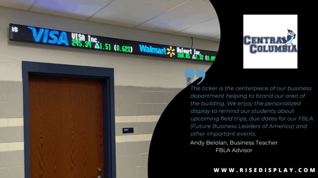 Central Columbia High School 32 Pixel Sports and Finance Ticker Central Columbia High School 32 Pixel Sports and Finance Ticker